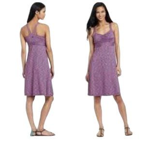 Prana Amaya Purple Space Dye Tank Dress Racerback Built In Bra Large Stretch